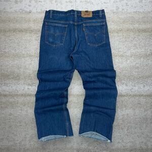 Vintage 90s Orange Tab Levis Jeans 517 38x30 Bootcut Flare Dark Wash Made in USA